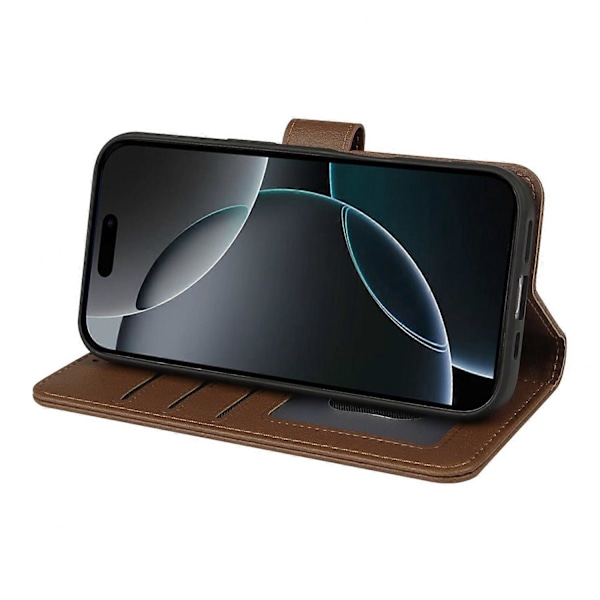 iPhone 16 Pro Max -puhelimen nahkakotelo, lompakkoteline, magneettisuljenta, puhelinkotelo - vihreä Multicolor Brown