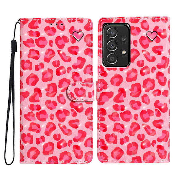 För Samsung Galaxy A53 5G Fodral Ställfunktion PU Läder 3D Mönstertryck Telefonskal Multicolor Style D