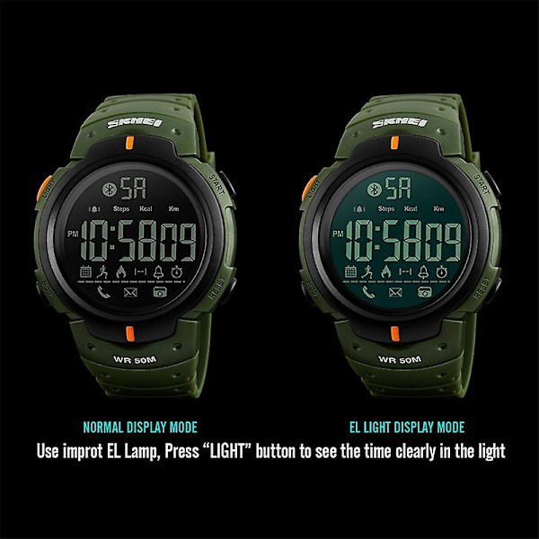 Skmei 1301 50m Vandtæt Sports Bluetooth Sort Black