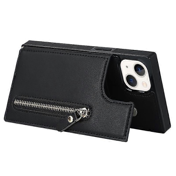 RFID-suojattu lompakkokotelo iPhone 15:lle TPU+PU-jalustalla ja olkahihnalla Multicolor Style B