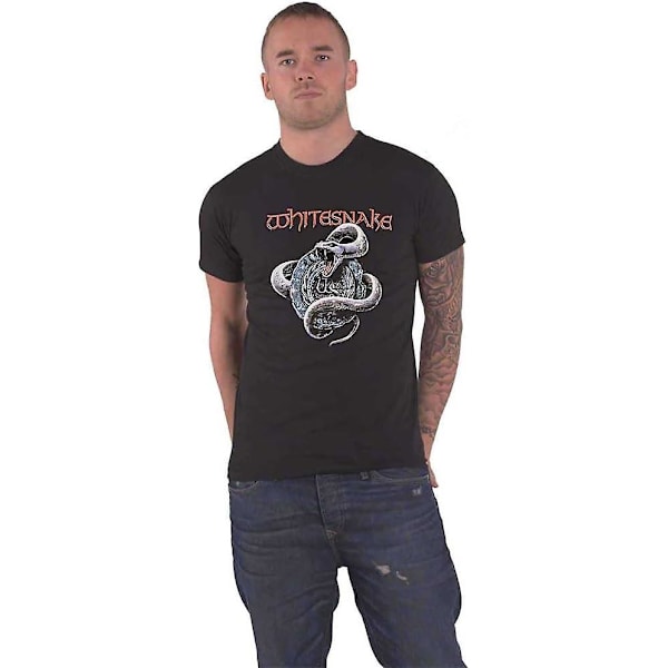 Rock Off Whitesnake 'Silver Snake' (sort) T-shirt Black M