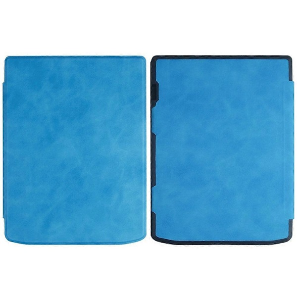 Etui til PocketBook InkPad Color 2/3 PB743 - Skin-Touch PU Læder E-Reader Cover med Auto Væk/Sov Multicolor Sky Blue