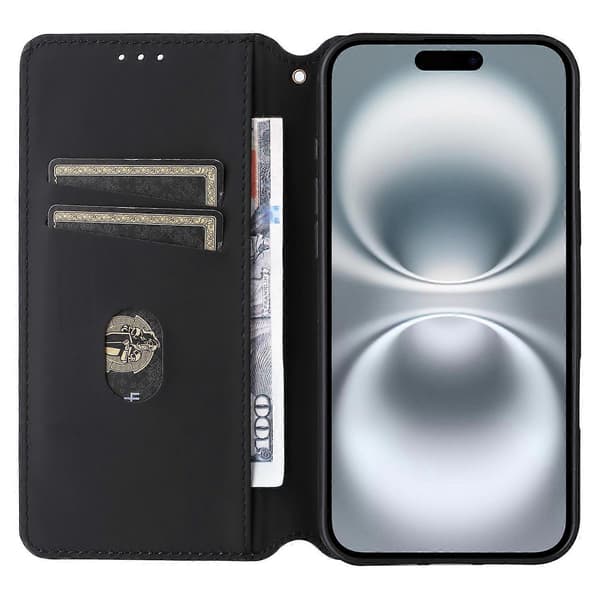 Lommebokdeksel til iPhone 16, rombe-trykket skinndeksel Multicolor Style C