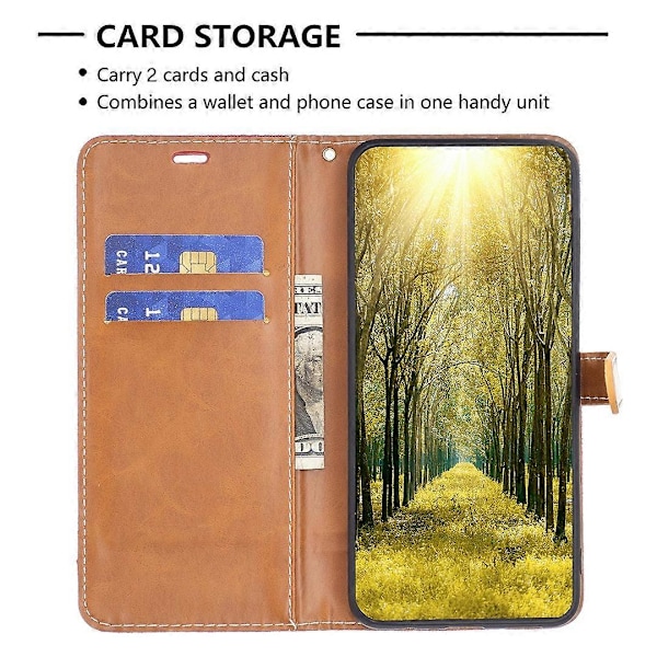 Skal till Samsung Galaxy A15 4G Jeans Tyg Splicing PU Läder Telefonfodral Multicolor Style E