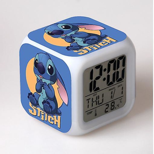 Stitch Väckarklocka Stitch Barnpresent Färgbyte Fyrkantig väckarklocka Julklapp Flera typer style 28