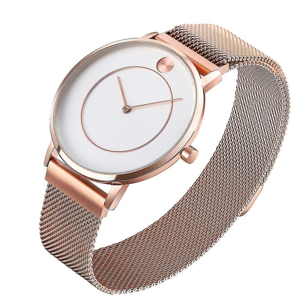 Skmei 9197 Simpelt Quartz Ur Til Damer Rose Gold White Surface