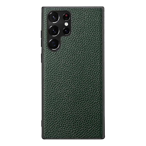 För Samsung Galaxy S23 Ultra Mobilskal Äkta Läderbelagd PC+TPU Hybrid Skal Multicolor Style C