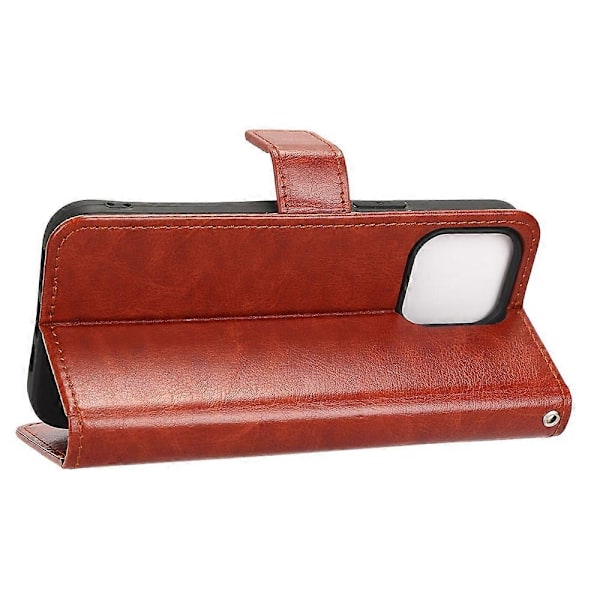 Telefoncover til iPhone 15 Plus Cover Crazy Horse Tekstur Læder Wallet Stand Shell Multicolor Style D