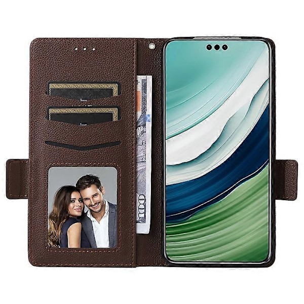 Til Huawei Mate 60 Cover Litchi Tekstur Wallet Stand Læder Telefon Cover med Rem Multicolor Style A