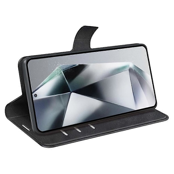 Til Samsung Galaxy S25 Ultra Stand Case Anti-Scratch Kalvetekstur Læder Telefon Cover Multicolor Style A