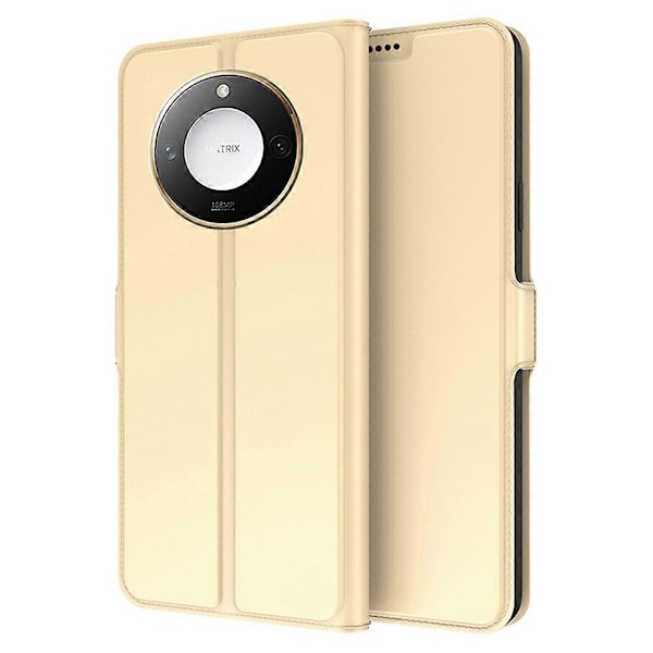 För Honor X9c Smart 5G/X60 5G Fodral Stötsäkert TPU Innerskal Läder Telefonskydd Kortplats - Svart Multicolor Gold