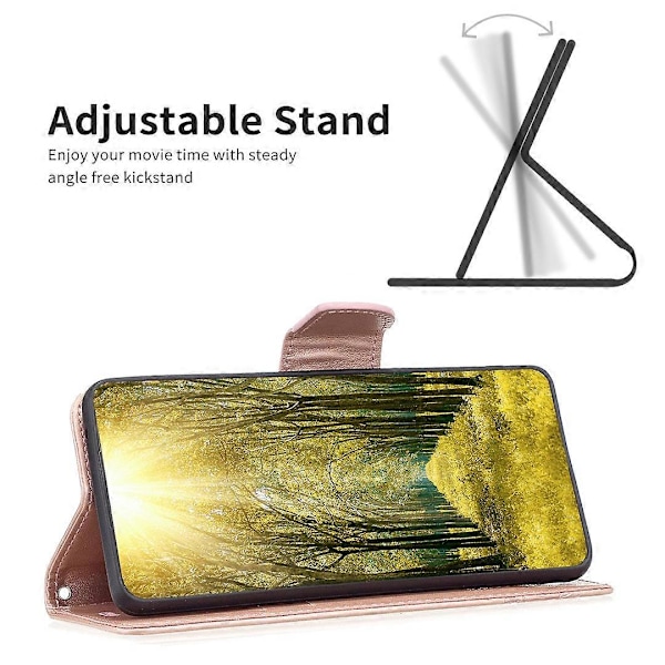 Til Nokia G42/G310 Sommerfugl Præget Telefon Cover Læder Stand Wallet Cover med Rem Multicolor Style B