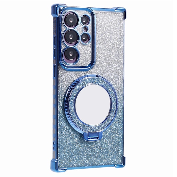 For Samsung Galaxy S23 Ultra Kickstand-deksel Glitter Gradient TPU-telefonskall Multicolor Style F
