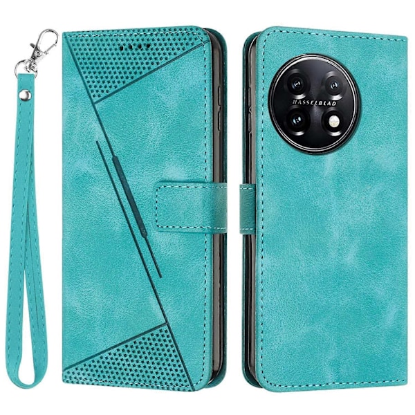Triangelmönstrat Plånboksfodral för OnePlus 11 5G, Ställ PU Läder Anti-droppskydd Multicolor Style E