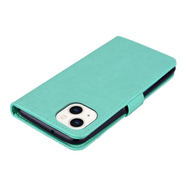 Fodral till iPhone 15 Plus Uggla Präglat PU Läder Plånboksfodral med Ställ Multicolor Style A