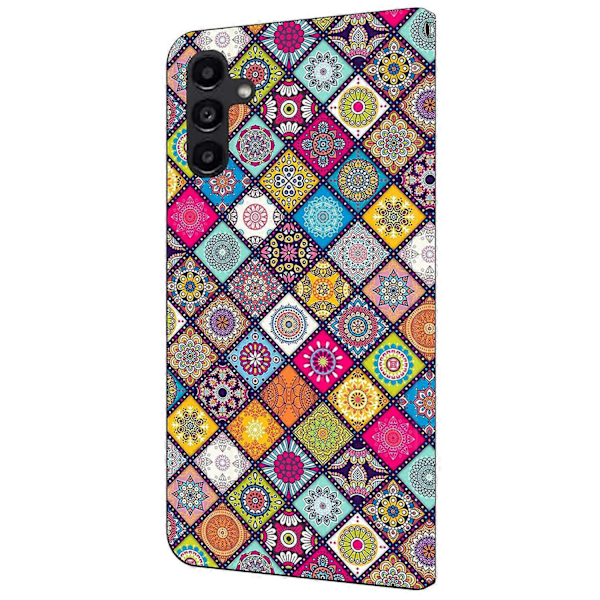 Fodral för Samsung Galaxy A14 4G/5G Mönstertryckt Skyddande Fodral TPU+PU Läder Flip Telefonfodral Multicolor Style B