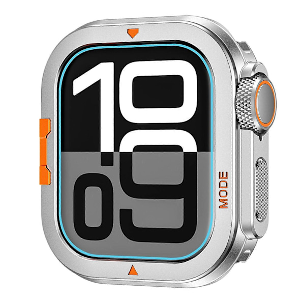 Skyddsfodral för Apple Watch Series 10 46mm, Fallsäkert Metall + PC Klockfodral Multicolor Silver