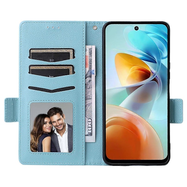 Fodral för ZTE nubia Music 2 med handledsrem, Litchi-textur PU-läder Plånboksfodral Multicolor Baby Blue