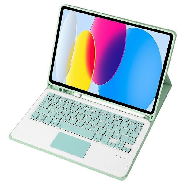 Type C A10B-A iPad 10.9 (2022) -mallille, karkkivärinen kynäpaikkamuotoilu, nahka + TPU-tablettitelinekotelo Multicolor Style B