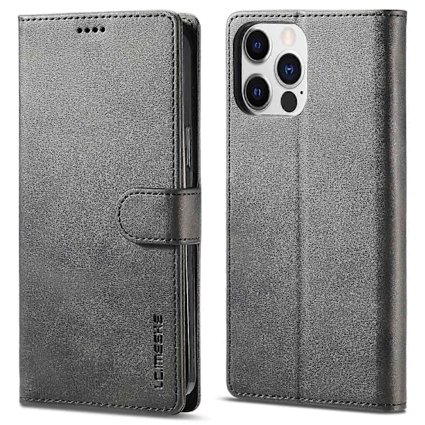 LC.IMEEKE Pung Etui til iPhone 15 Pro Max Kalvetekstur Foldbart Stativ PU Læder Flip Cover Multicolor Style C