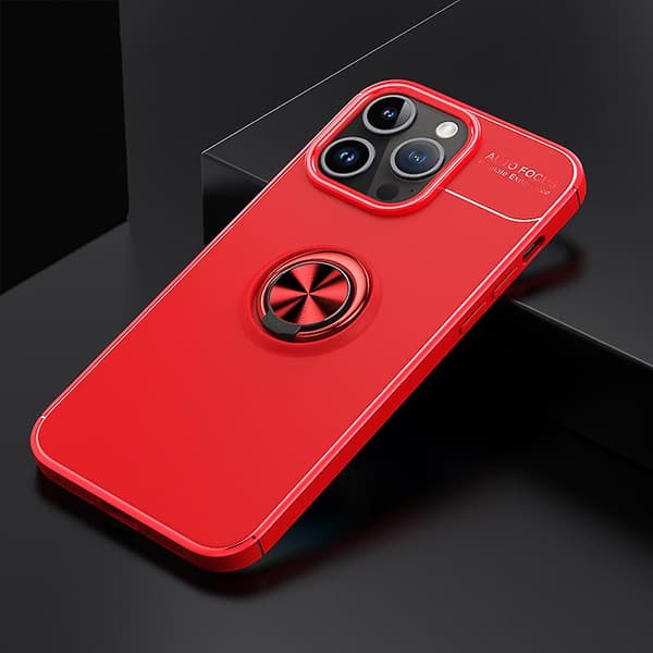 anti-scratch Phone case För Iphone 15 Pro, Ringhållare Kickstand Tpu Cover Red