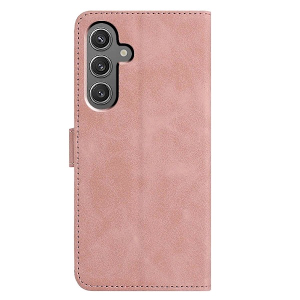 Til Samsung Galaxy S24 FE Etui Sommerfugl Blomst Præget PU Læder Wallet Stand Telefon Cover Multicolor Rose Gold