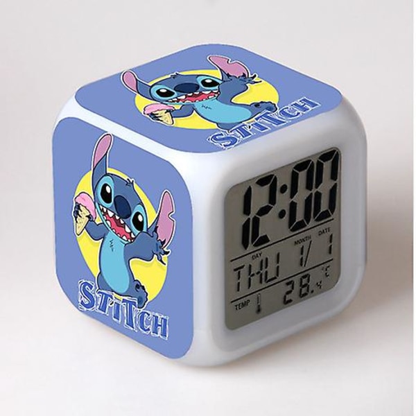Stitch Väckarklocka Stitch Barnpresent Färgbyte Fyrkantig väckarklocka Julklapp Flera typer style 27