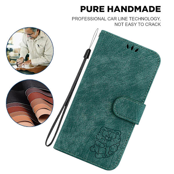 Pu Läder Magnetic Flip Phone case För Samsung Galaxy A33 5g, Stativ Plånboksmönster tryckt cover Green