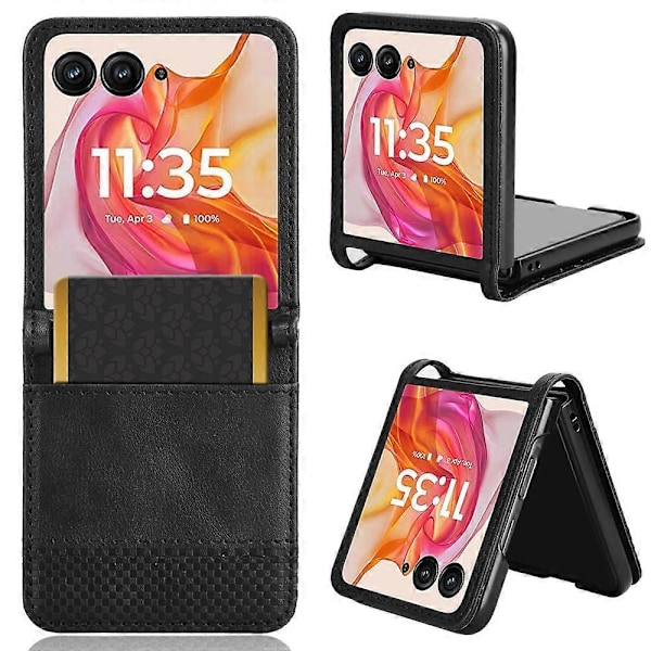 Motorola Razr 50 Ultra 5G/Razr+ 2024 5G -puhelimen suojakotelo korttipidikkeellä, retro nahka+PC-puhelinkuori Multicolor Style A