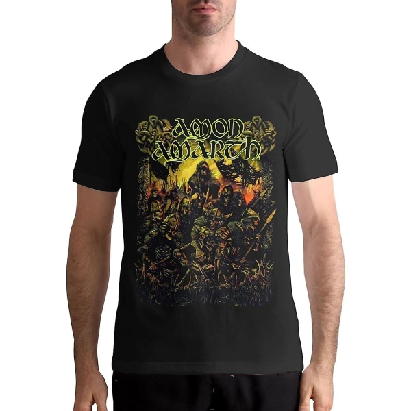 Amon Amarth T-shirt herr T-shirt i bomull Mode o-halsad kortärmad t-shirt vuxen, S-3xl Black M