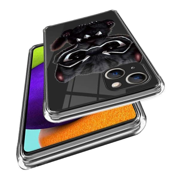 Mobilskal för iPhone 15 TPU Mönstertryck Design Skyddsskal Multicolor Black Cat