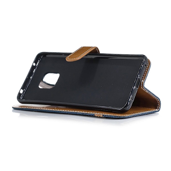 Tvåfärgat mobilskal i PU-läder med jeansstruktur för Huawei Mate 20 Pro