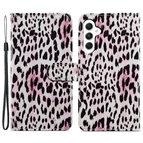 PU læder telefoncover med pung, stativ og mønsterprint til Samsung Galaxy S23 FE med rem Multicolor Style O