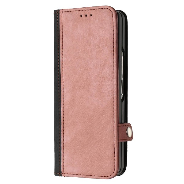 För Samsung Galaxy Z Fold5 5g Pu Läder+PC Phone case Kortplatser Stötsäkert cover Pink