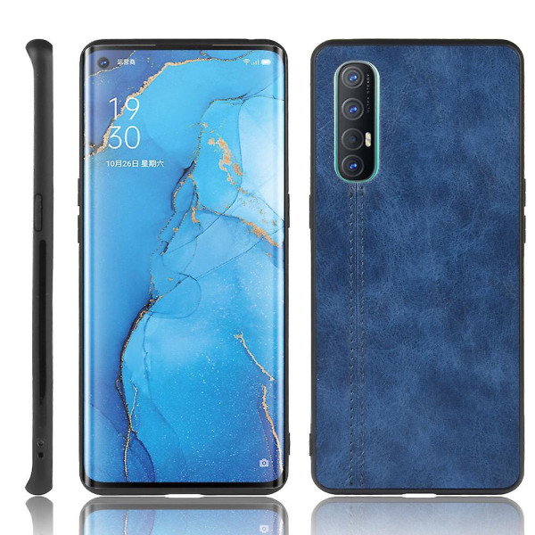 Pu Läder Coated PC + Tpu Hybrid Phone case För Oppo Find X2 Neo Blue