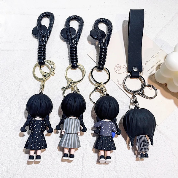 Wednesday Addams Avaimenperä Nuken Pelottava Lemmikki Käsinukke Avaimenperä Tarvike Laukku Ripustus Poika Tyttö Lahja - Spot Myynti 11