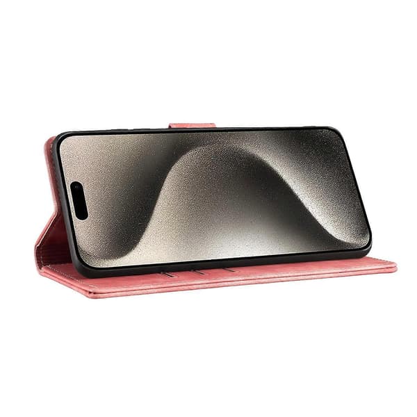 Til iPhone 16 Pro Max Cover Hjerte Kat Foldbart Stativ PU Læder Telefon Cover - Grøn Multicolor Pink
