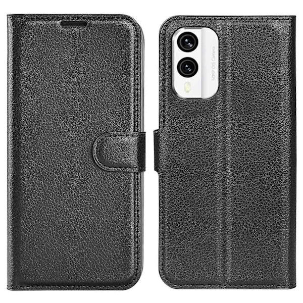 För Nokia X30 5G PU Läder Telefonfodral Litchi Textur Plånbok Skyddande Telefonställ Skydd
