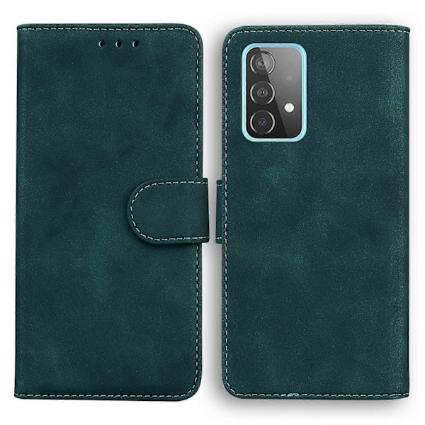 Plånboksdesign Enfärgat Läder Telefonfodral Ställskydd för Samsung Galaxy A52 4G/5G/A52s 5G Multicolor Style D