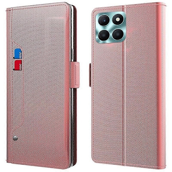 Honor X6a 4G puhelin kotelo korttipaikalla ja peilillä PU-nahkainen suojus naarmuuntumista estävä jalustakuori Multicolor Style C