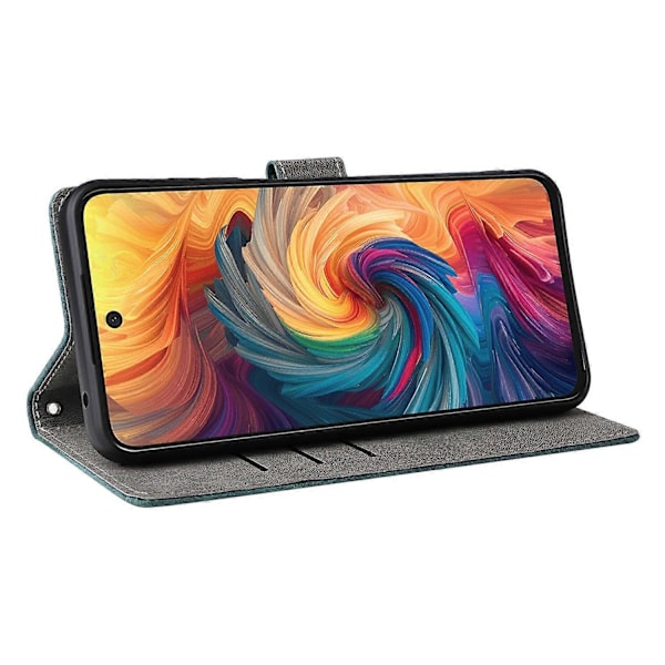 Til ZTE Blade V70/nubia V70 Wallet Case RFID-blokering PU Læder Cover Stand View- Multicolor Green