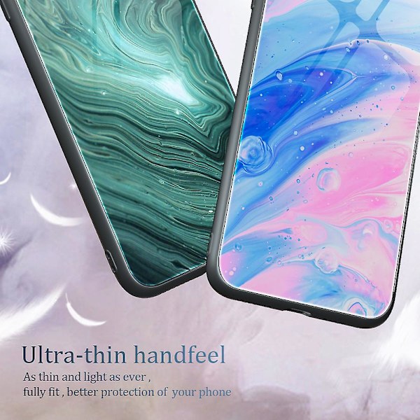IPhone 15 Pro karkaistu lasi + PC + TPU pudotussuojakuori, marmorikuvioinen puhelinkotelo DL01