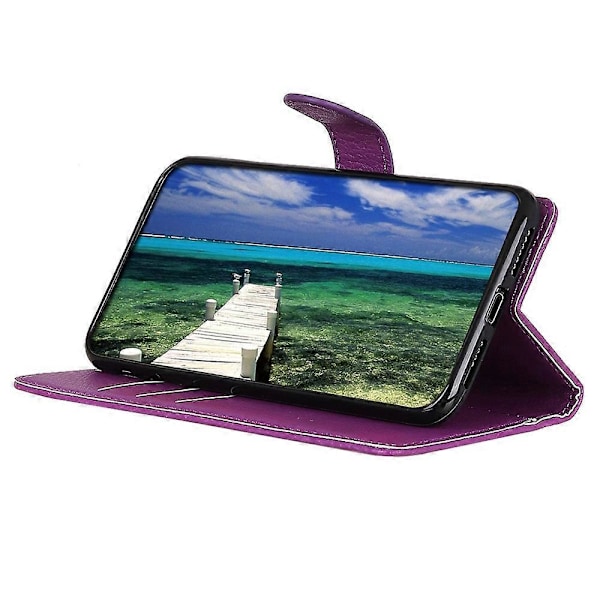 För iPhone 14 Pro 6.1 tum Slitstarkt PU Läder Fodral Ställ Magnetiskt Skyddande Plånboksfodral Multicolor Style C