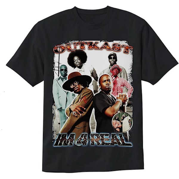 Hip Hop Rap Trap Rappare Sångare Streetwear Vintage Style Outka$t T-shirts XXL