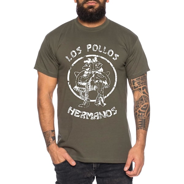 Used Look Los Pollos Heisenberg T-shirt herr Hermanos Bad Mr White Breaking -vuxen, 3xl Khaki XL