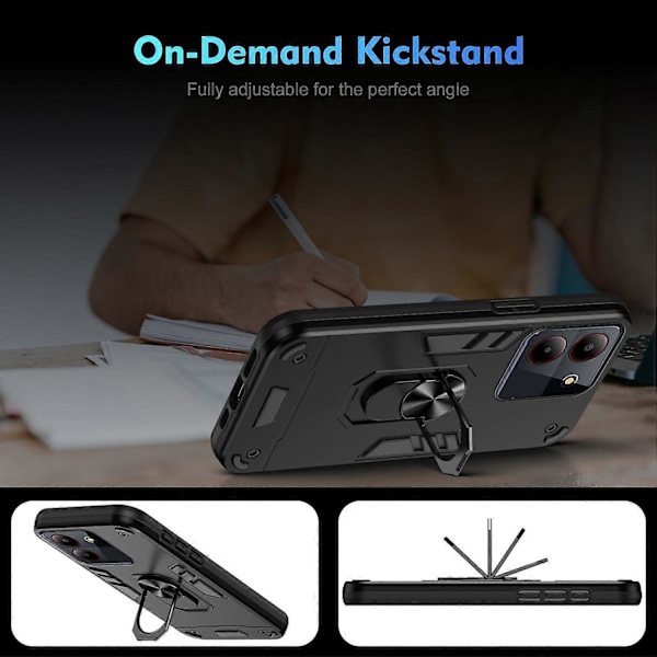 Kotelo ZTE Blade A54:lle, jalustalla, PC+TPU-puhelinkuori, tukee magneettista autotelinettä Multicolor Style A