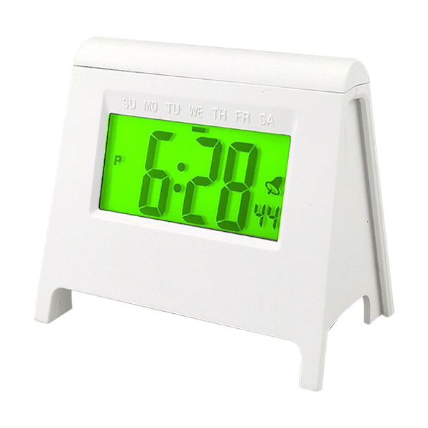 Mini lcd studentväckarklocka Ny elektronisk klocka Smart Desktop multifunktionsklocka med lysande temperaturkalender White