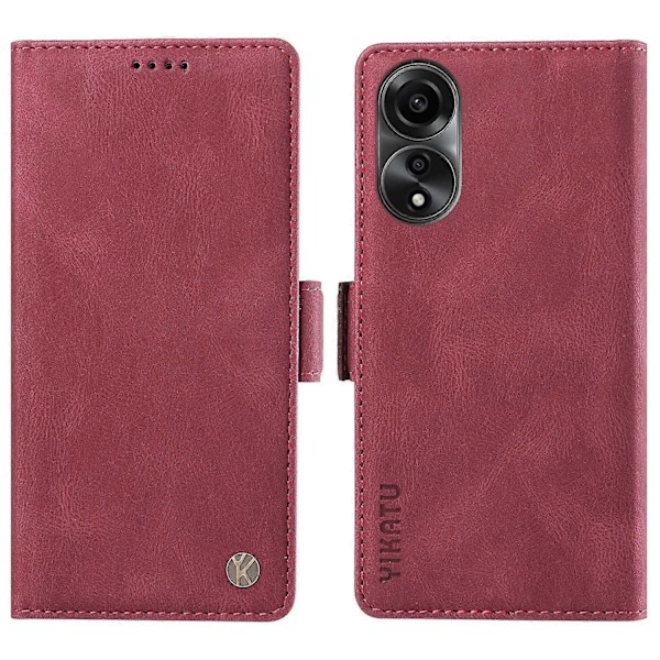 YIKATU YK-005 För Oppo A78 4G PU Läder Plånboksfodral Skinn-touch Ställ Flipskydd Multicolor Style G