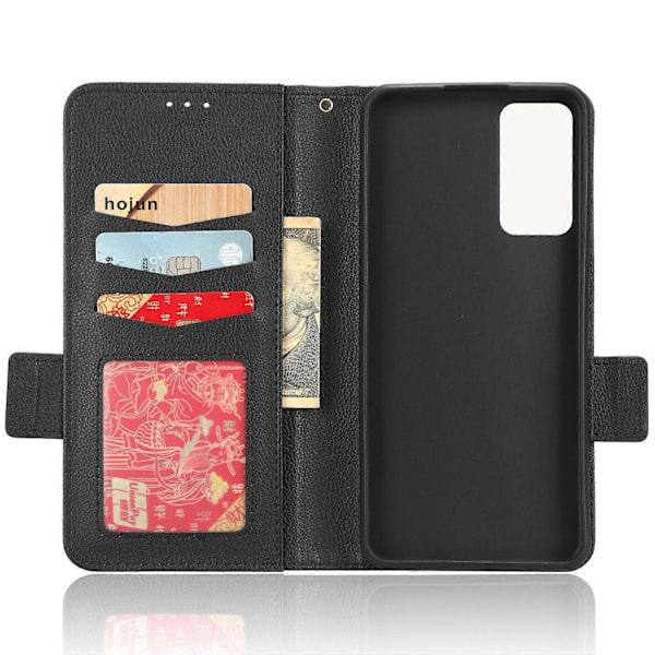 Læder Smartphone Etui til TCL 40R 5G, Dobbelt Magnetisk Lås Flip Wallet Stand Telefon Cover Multicolor Style B