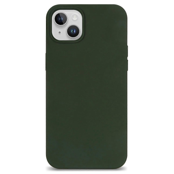 För iPhone 14 Plus Silkeslen Mjuk Touch Flytande Silikon Skal Fiberfoder Fallskydd Mobilskal Multicolor Style C